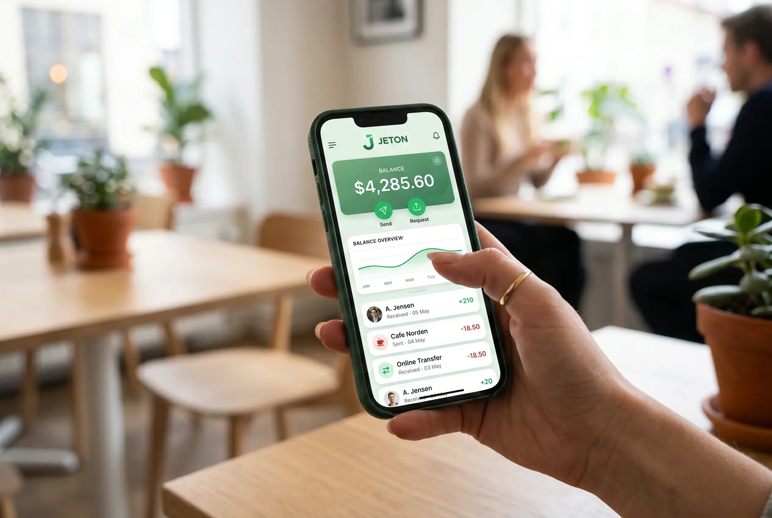 Jeton e-wallet app til væddemål på smartphone med digital tegnebog