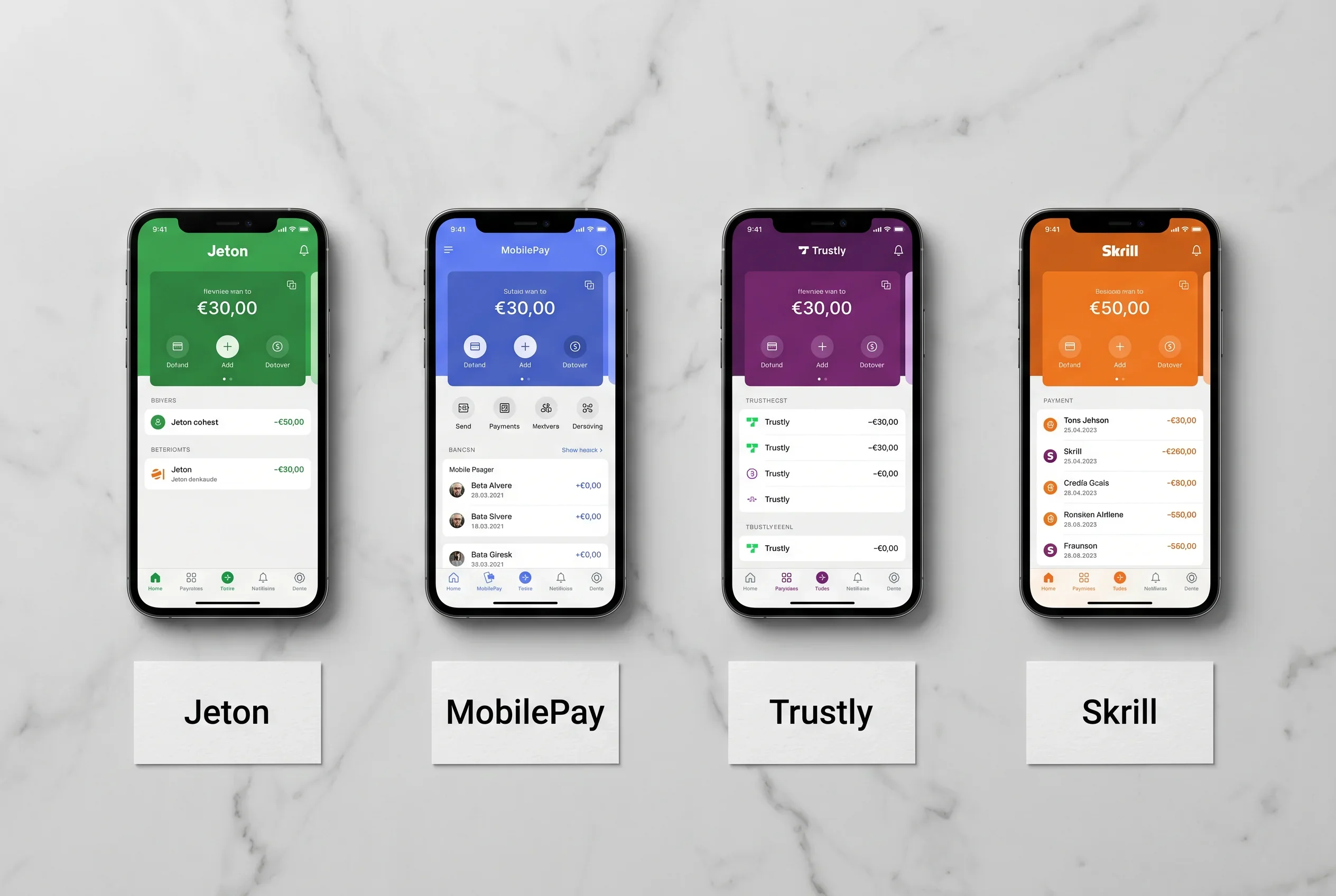 Sammenligning af Jeton med MobilePay, Trustly og Skrill til væddemål